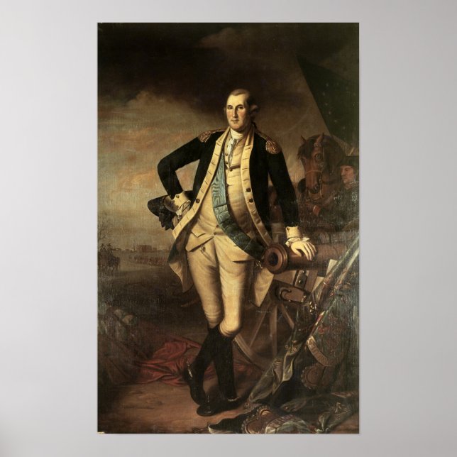 Poster Retrato de George Washington, 1779 (Frente)