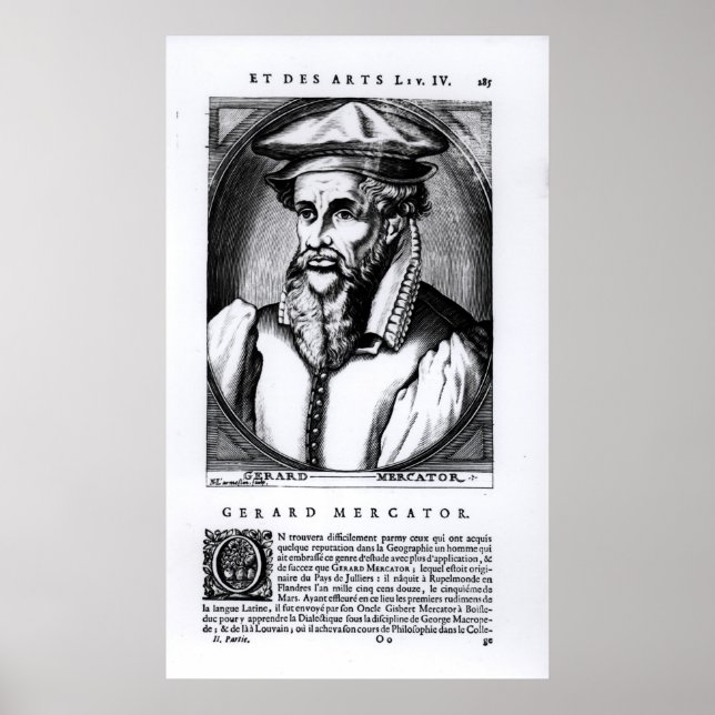 Póster Retrato de Gerard Mercator (Frente)