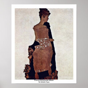 Póster Retrato de Gertrudes Schiele por Schiele Egon