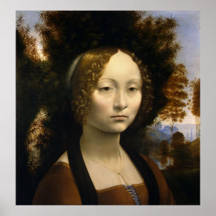 Poster Retrato de Ginevra de Benci por Leonardo da Vinci