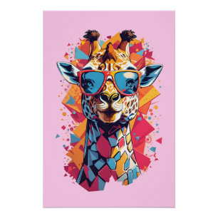 Póster Retrato de Girafa em Estilo Grafite-58567