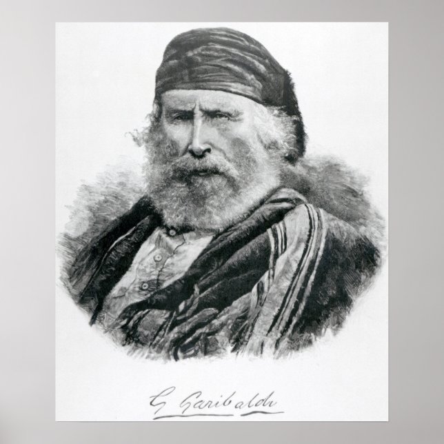 Póster Retrato de Giuseppe Garibaldi (Frente)