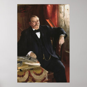Póster Retrato de GROVER CLEVELAND por Anders Leonard