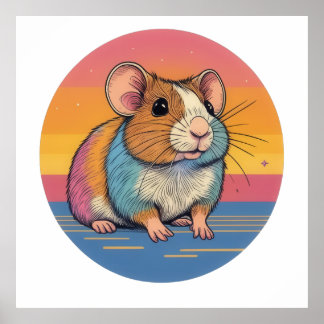 Poster Retrato de Hamster Vibrante