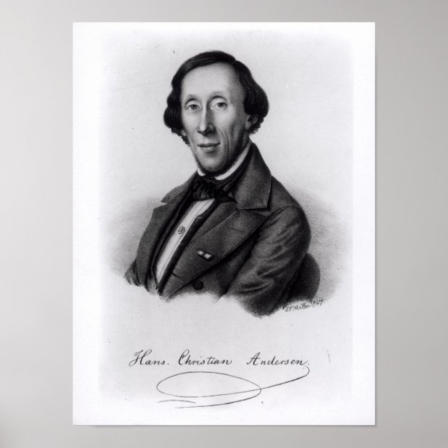 Poster Retrato de Hans Christian Andersen (Frente)