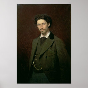 Poster Retrato de Ilya Efimovich Repin, 1876