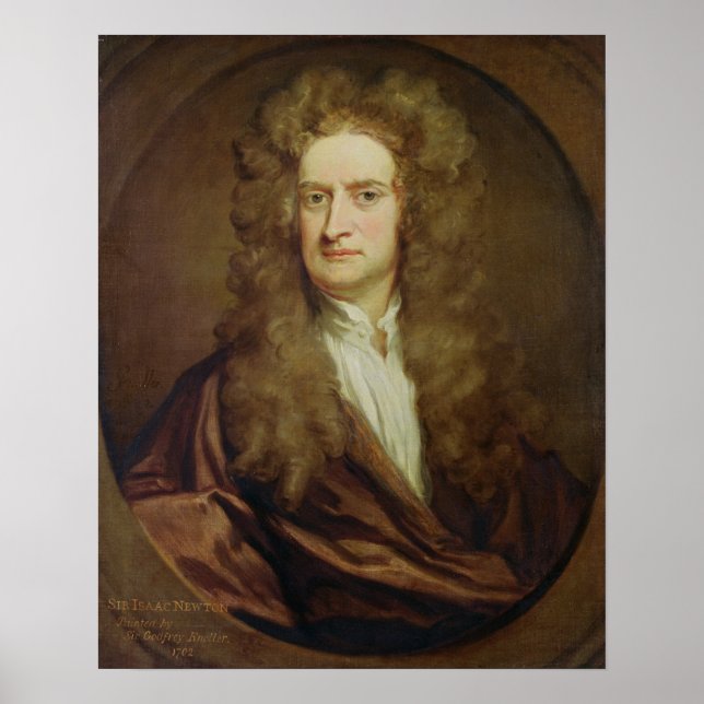 Poster Retrato de Isaac Newton 1702 (Frente)