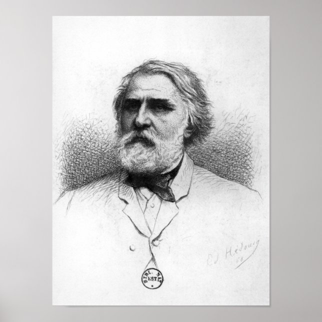 Poster Retrato de Ivan Turgenev (Frente)