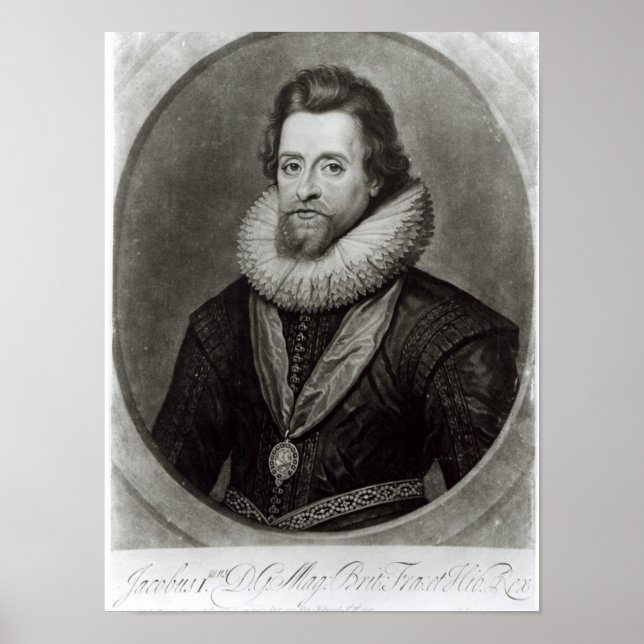 Póster Retrato de James I depois de uma miniatura por (Frente)