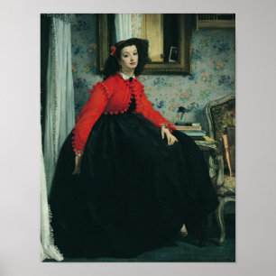 Poster Retrato de James Tissot do Mlle. L.L. 1864