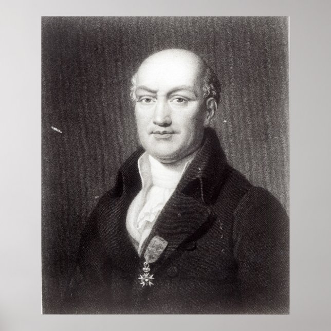 Póster Retrato de Jean Baptiste Joseph Delambre (Frente)