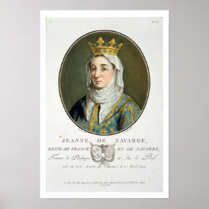 Póster Retrato de Jeanne de Navarra (1271-1304), 1788 (c