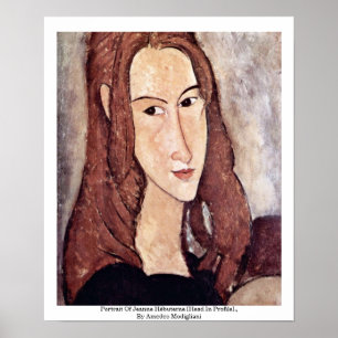 Póster Retrato de Jeanne Hébuterne [cabeça no perfil]. 