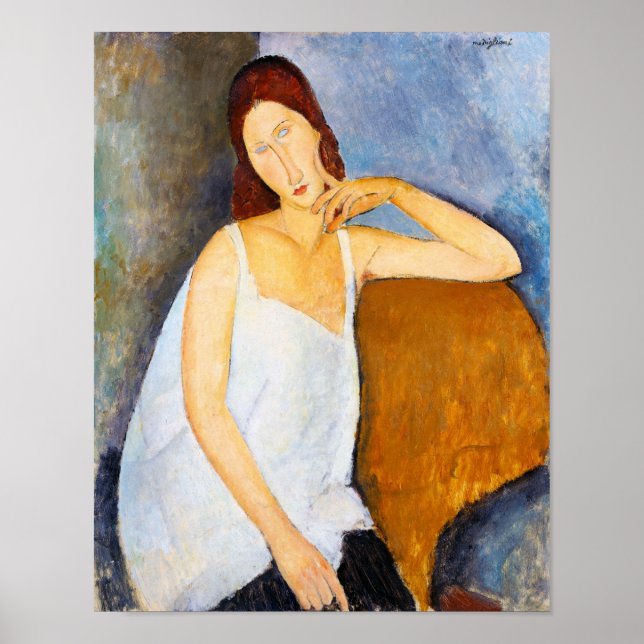 Poster Retrato de Jeanne Hebuterne, Modigliani (Frente)