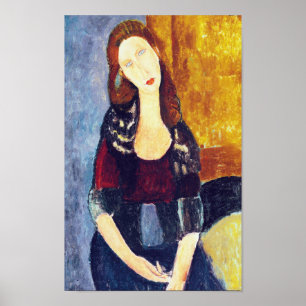 Poster Retrato de Jeanne Hebuterne, Modigliani
