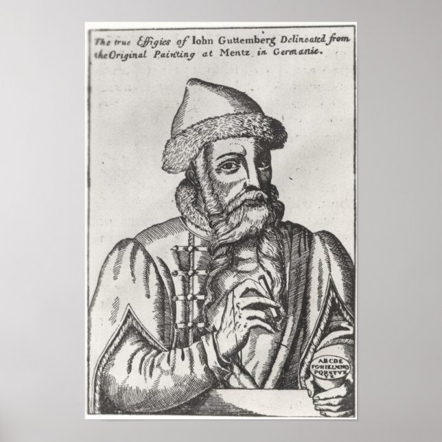 Poster Retrato de Johannes Gutenberg (Frente)