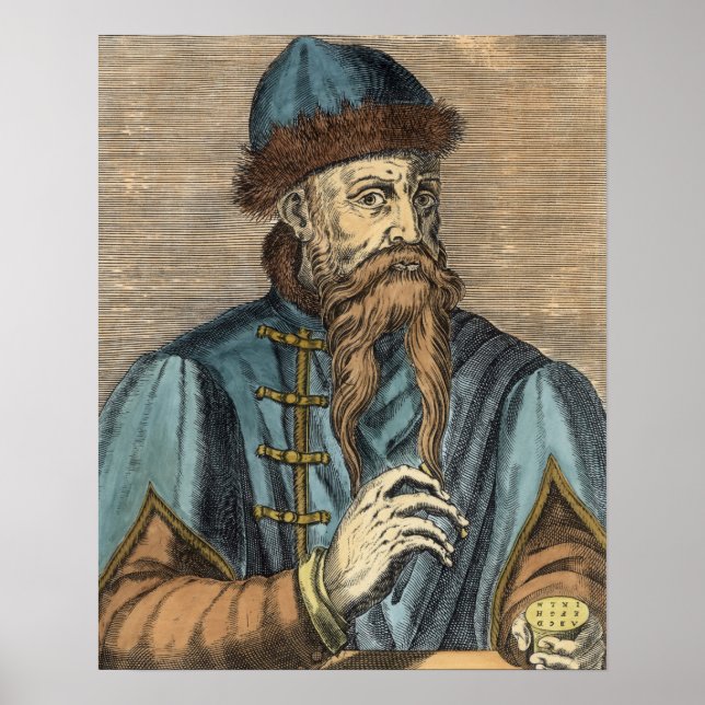Poster Retrato de Johannes Gutenberg (Frente)