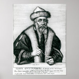 Póster Retrato de Johannes Gutenberg 2