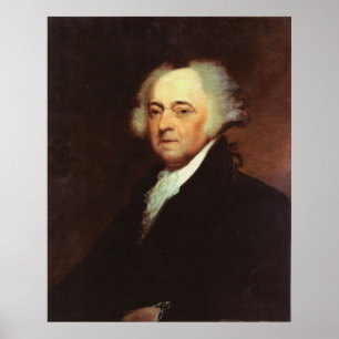 Póster Retrato de JOHN ADAMS pelo calcinador B. Durand
