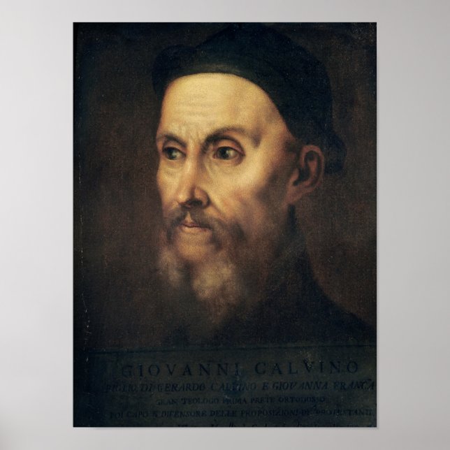 Poster Retrato de John Calvin (Frente)