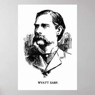 POSTER RETRATO DE JORNAL DE 1896 DA LAWMAN WYATT EARP
