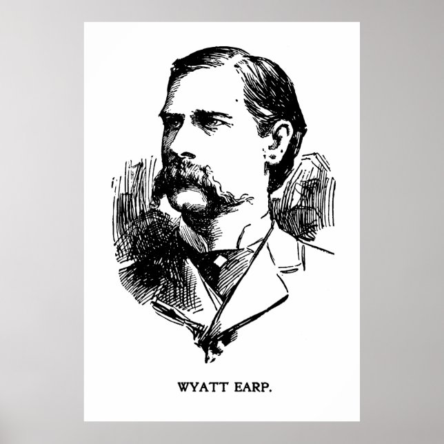 POSTER RETRATO DE JORNAL DE 1896 DA LAWMAN WYATT EARP (Frente)