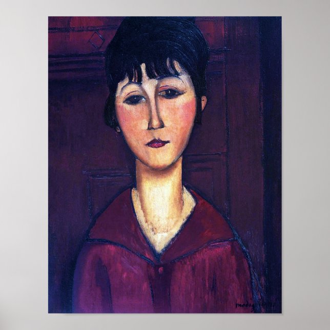 Poster Retrato de Jovem Mulher, Modigliani (Frente)