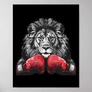 Poster Retrato de Leão Boxeador Motivo de Vida Selvagem A