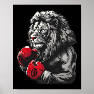 Poster Retrato de Leão de Boxe Motivo Vida Selvagem Amant