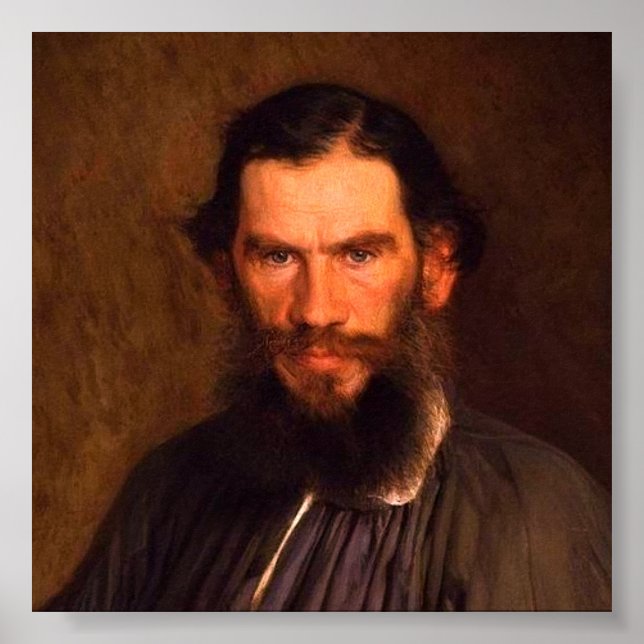 Poster Retrato de Leo Tolstoy (por Ivan Kramskoi, 1873) (Frente)