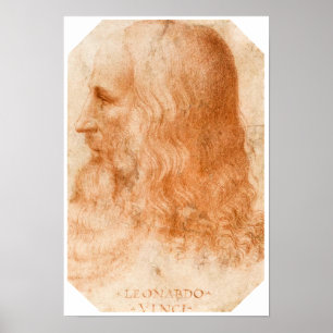 Poster Retrato de Leonardo da Vinci por Francesco Melzi