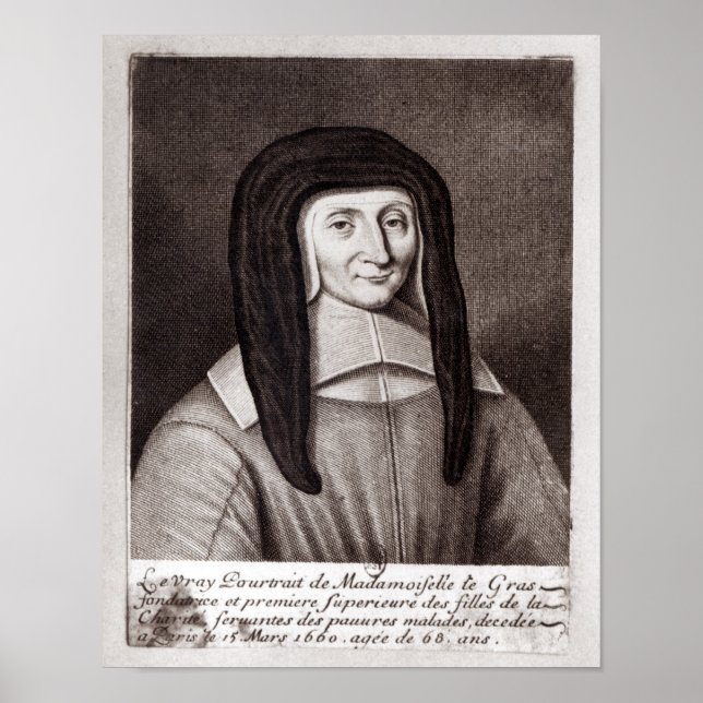 Poster Retrato de Louise de Marillac (Frente)