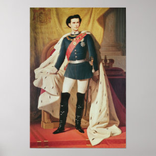 Poster Retrato de Ludwig II de Baviera no uniforme