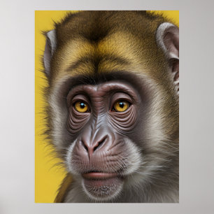 Poster Retrato de macaco engraçado