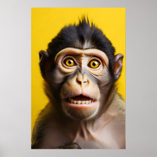 Poster Retrato de macaco engraçado