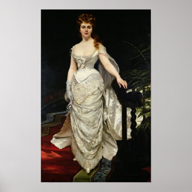 Poster Retrato de Mademoiselle X, 1873 (Frente)