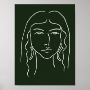 Poster Retrato de Malachite com Cabelo Longo