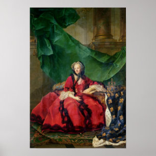 Poster Retrato de Maria Leszczynska em vestido diário