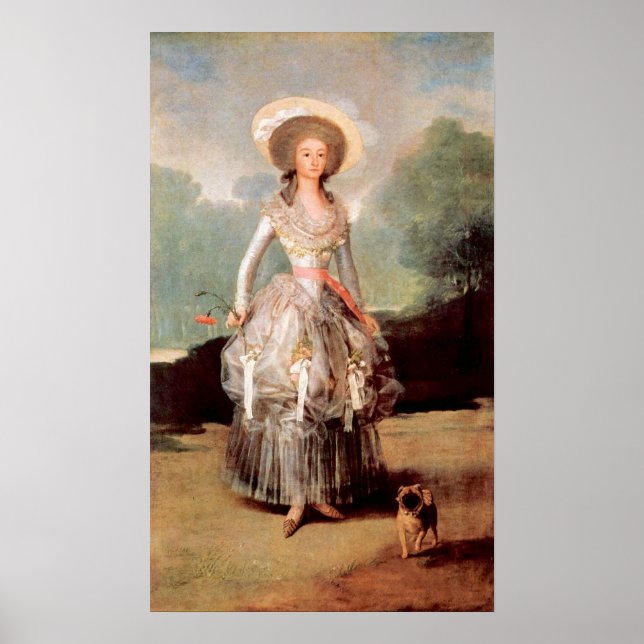 Póster Retrato de Marquesa de Pontejos Sandoval de Goya (Frente)