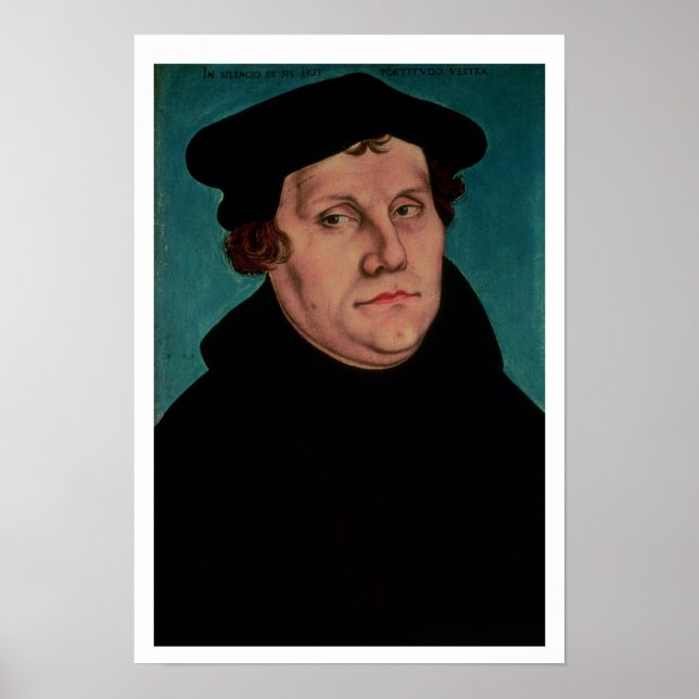 Poster Retrato de Martin Luther, 1529 (Frente)