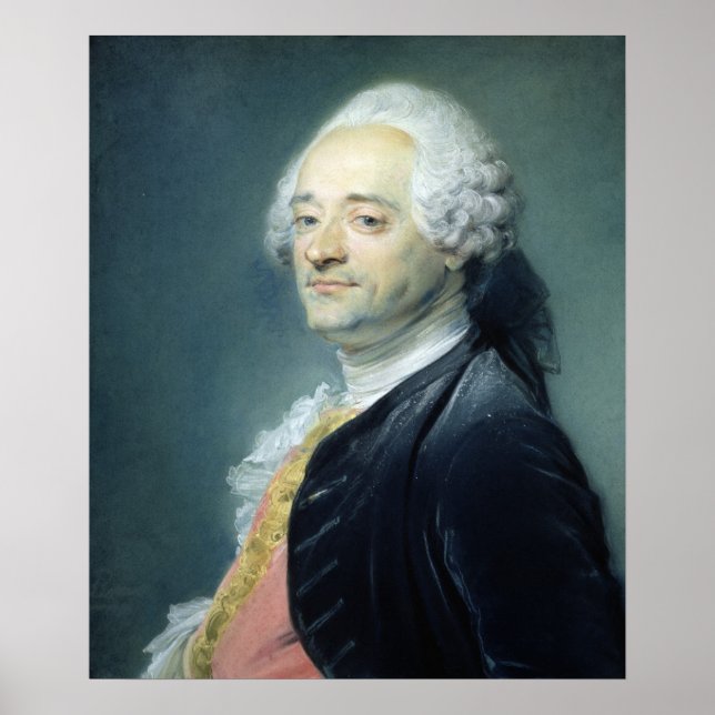 Póster Retrato de Maurice Quentin de la Tour , 1750 (Frente)