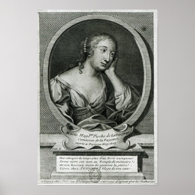 Póster Retrato de Medallion de Madame de La Fayette (Frente)