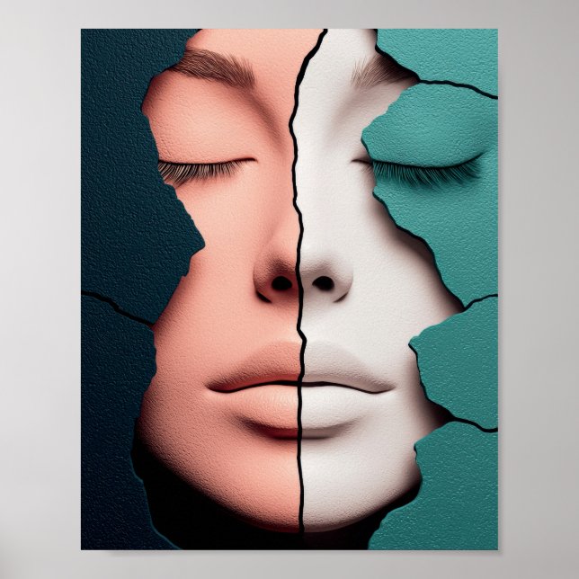 Poster Retrato de Menina em Harmonia Dupla (Frente)