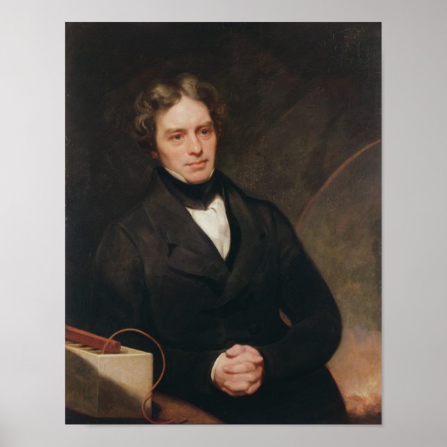 Póster Retrato de Michael Faraday 1841-42 (Frente)