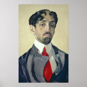 Poster Retrato de Mikhail Kuzmin, 1909