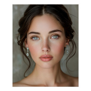 Póster Retrato de Modelo Nupcial Elegante