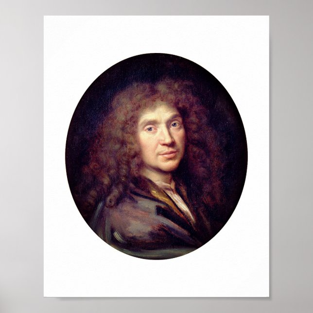 Poster Retrato de Molière por Pierre Mignard (c. 1658) (Frente)