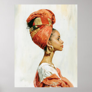 Poster Retrato de Mulher Africana Elegante