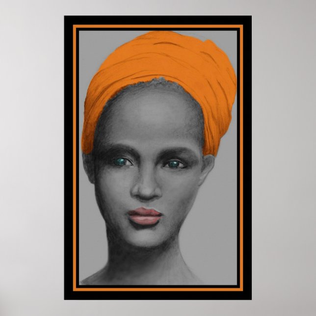 Poster Retrato de Mulher Americana Africana (Frente)