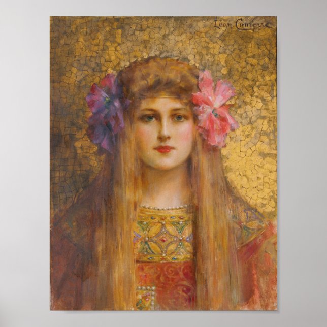 Poster Retrato de Mulher com turbante florido (Frente)